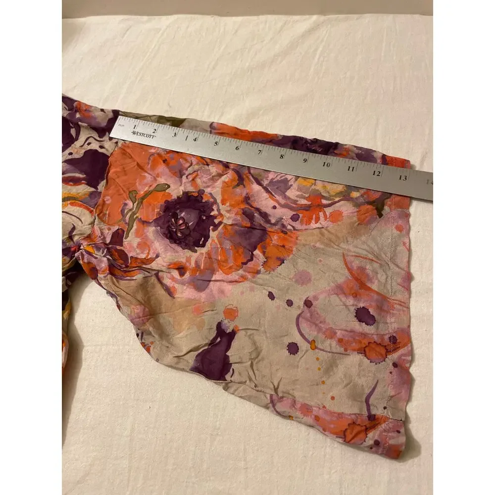 Powder Women's‎ One Size Open Front Floral Long Sleeve Modal Kimono Blouse